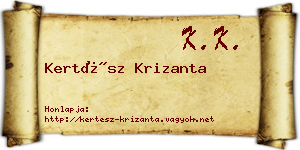 Kertész Krizanta névjegykártya